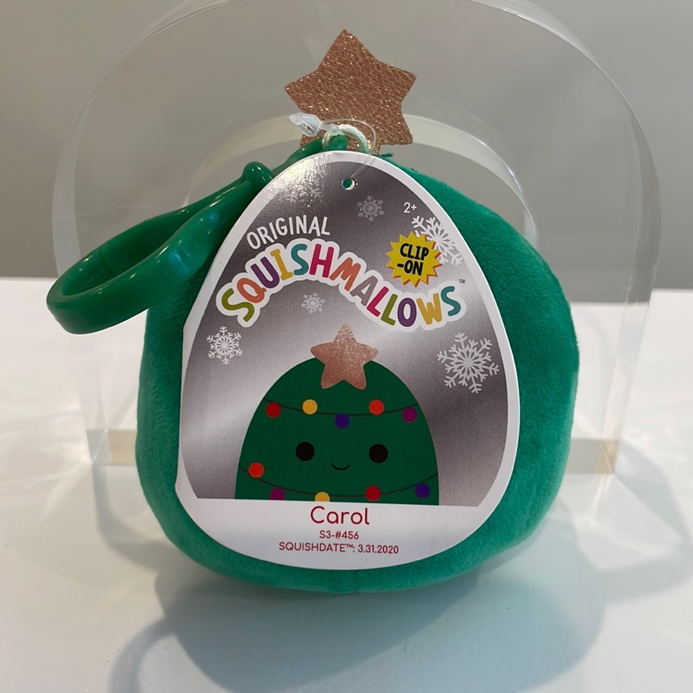 NWT 3.5” Carol the Christmas Tree Squishmallow Clip - Picture 2 of 3